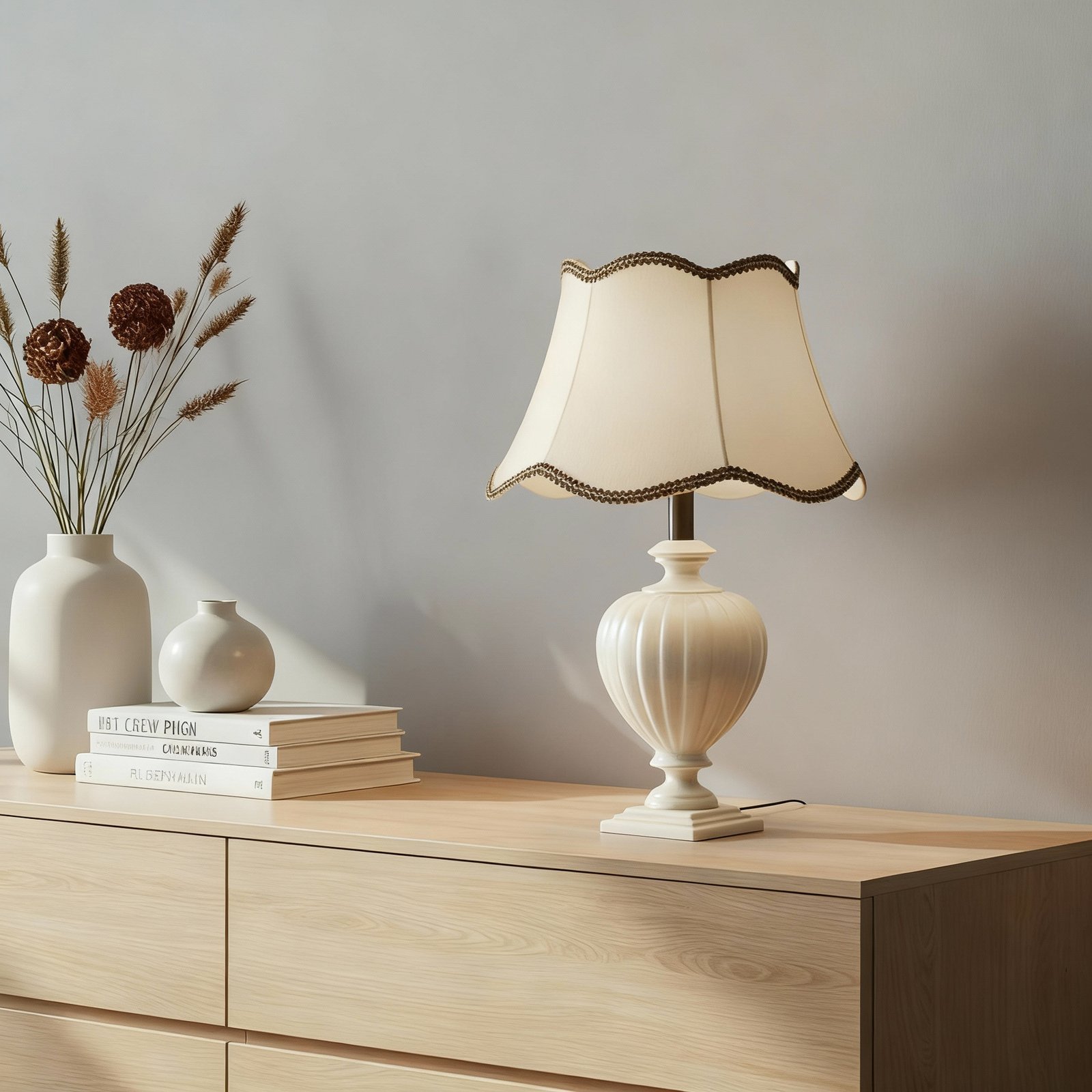 Tischleuchte Desy, Keramik, cremefarben, Höhe 60 cm, E27 Tischleuchte Desy, Keramik, cremefarben, Höhe 60 cm, E27