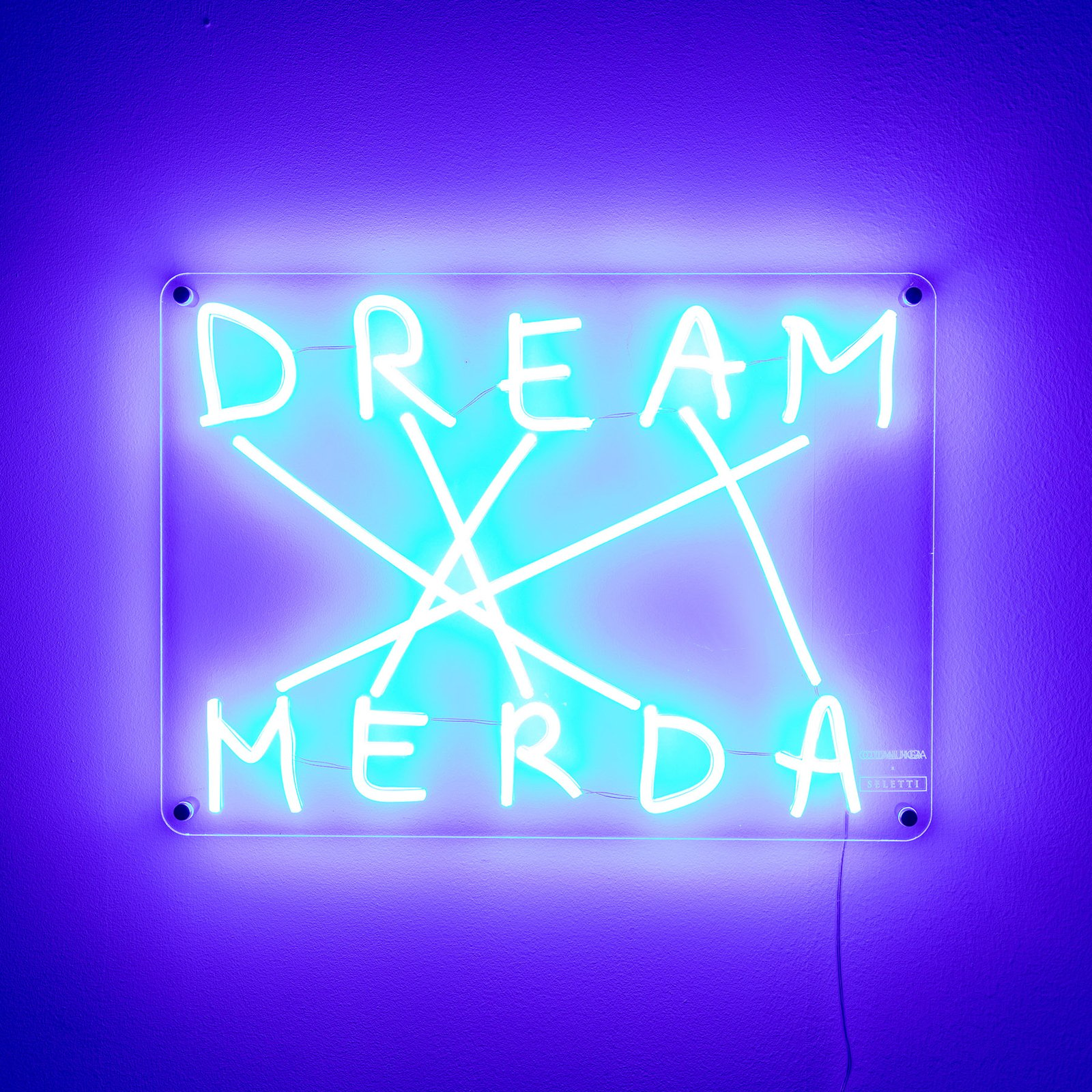 SELETTI Dream-Merda LED-Deko-Wandleuchte, blau