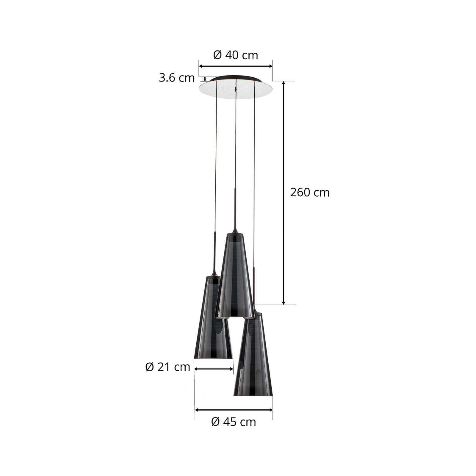 Artemide Look at Me 21 hanging light, 3-bulb