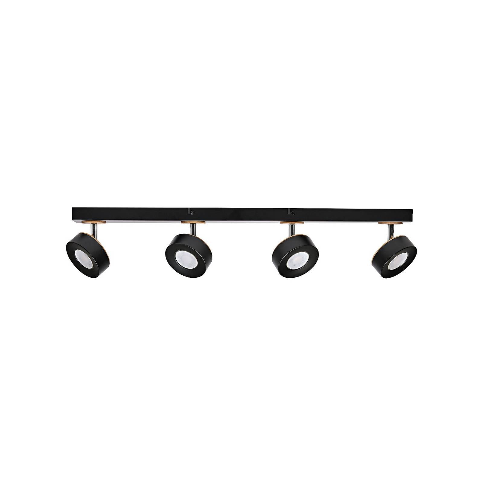 OSRAM LED-Deckenstrahler PLUTO, schwarz, 4 Spots, 3.000 K