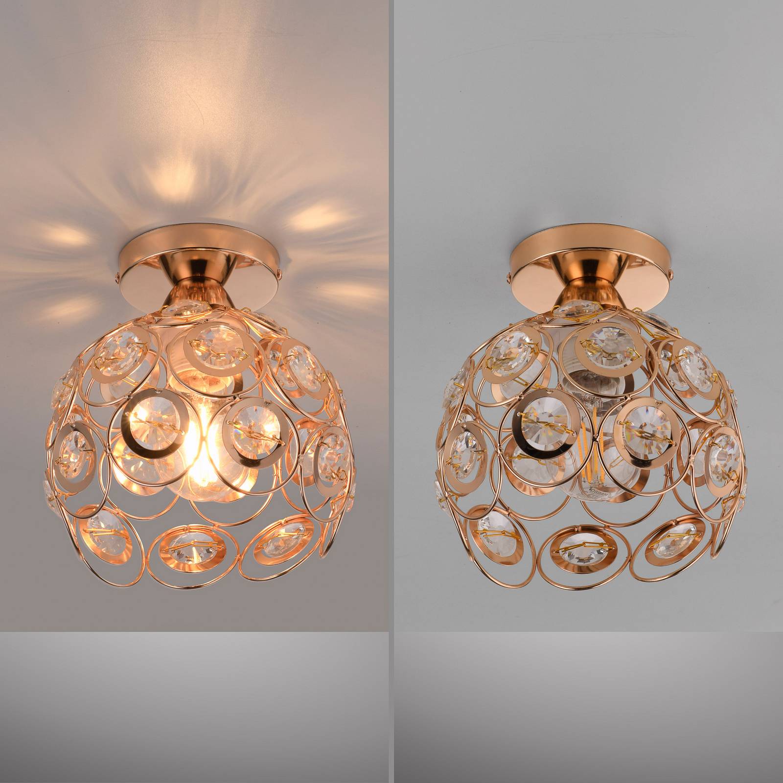 Lampa sufitowa Tilly, w kolorze złotym, żelazo, Ø 18,5 cm, E27