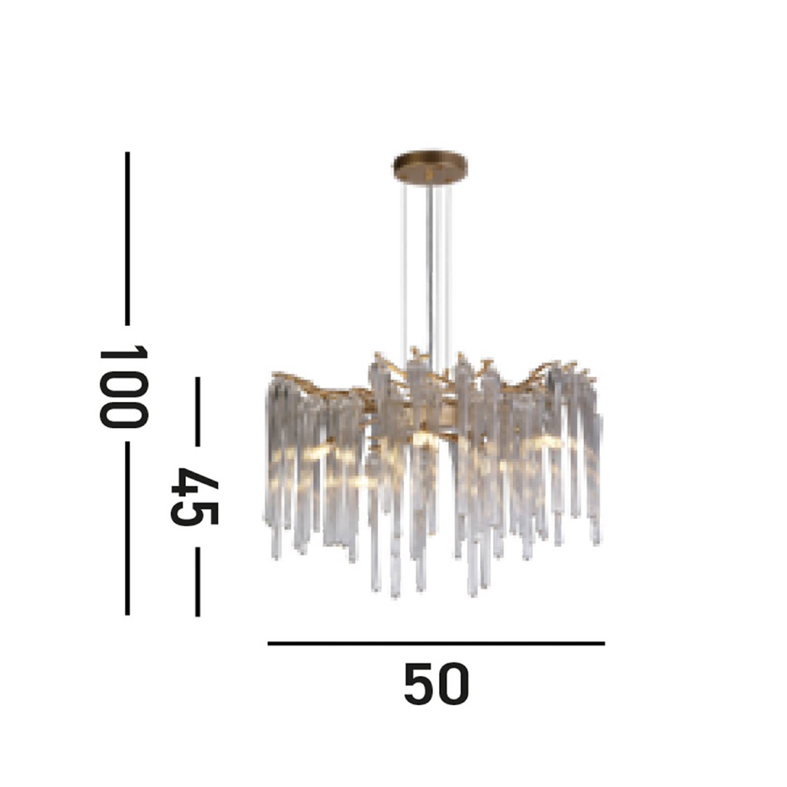 Hängeleuchte Heritage, Ø 50 cm, goldfarben/klar, Glas günstig online kaufen