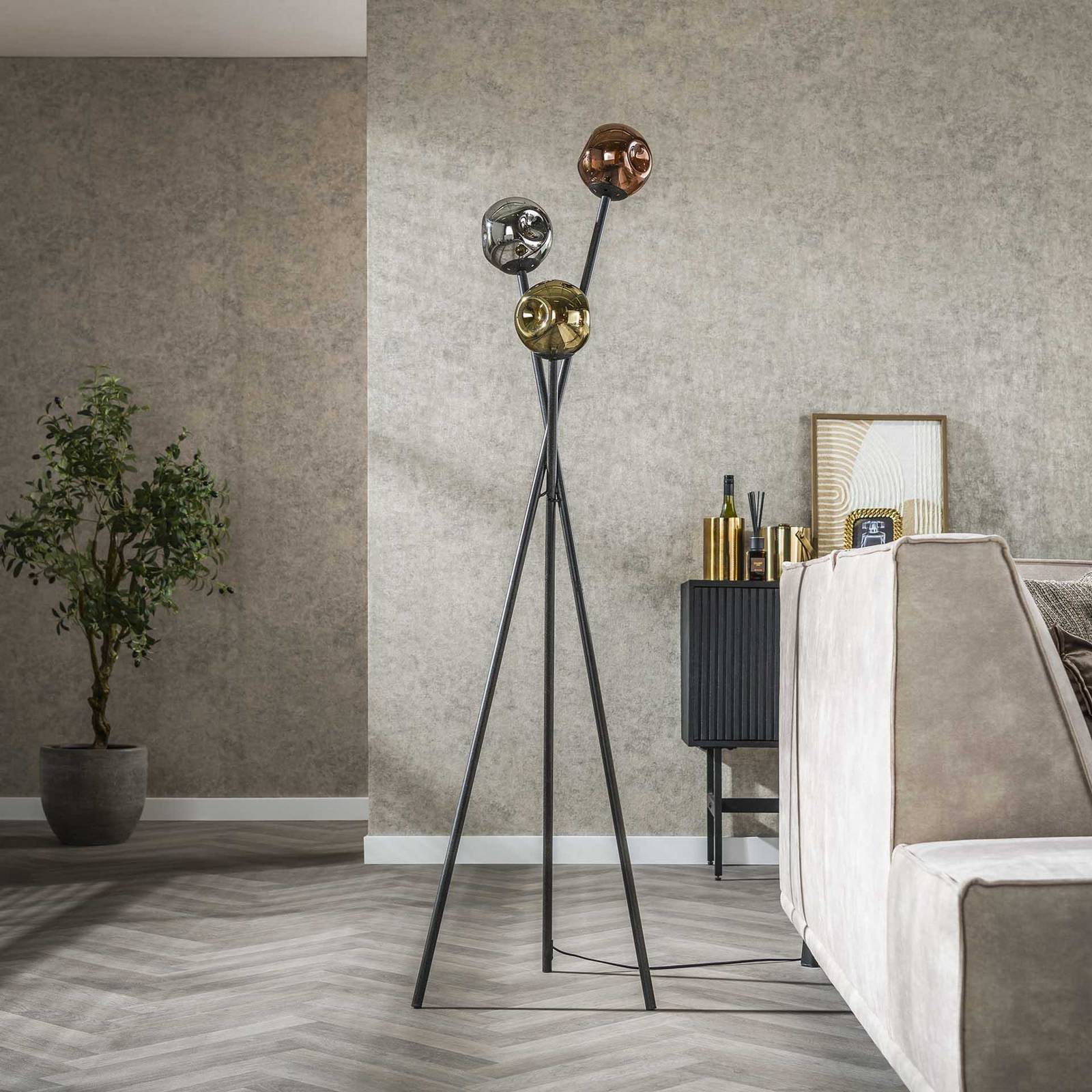 Lampa stojąca Stellar, trójnóg, 3-punktowa, szkło, wielokolorowa