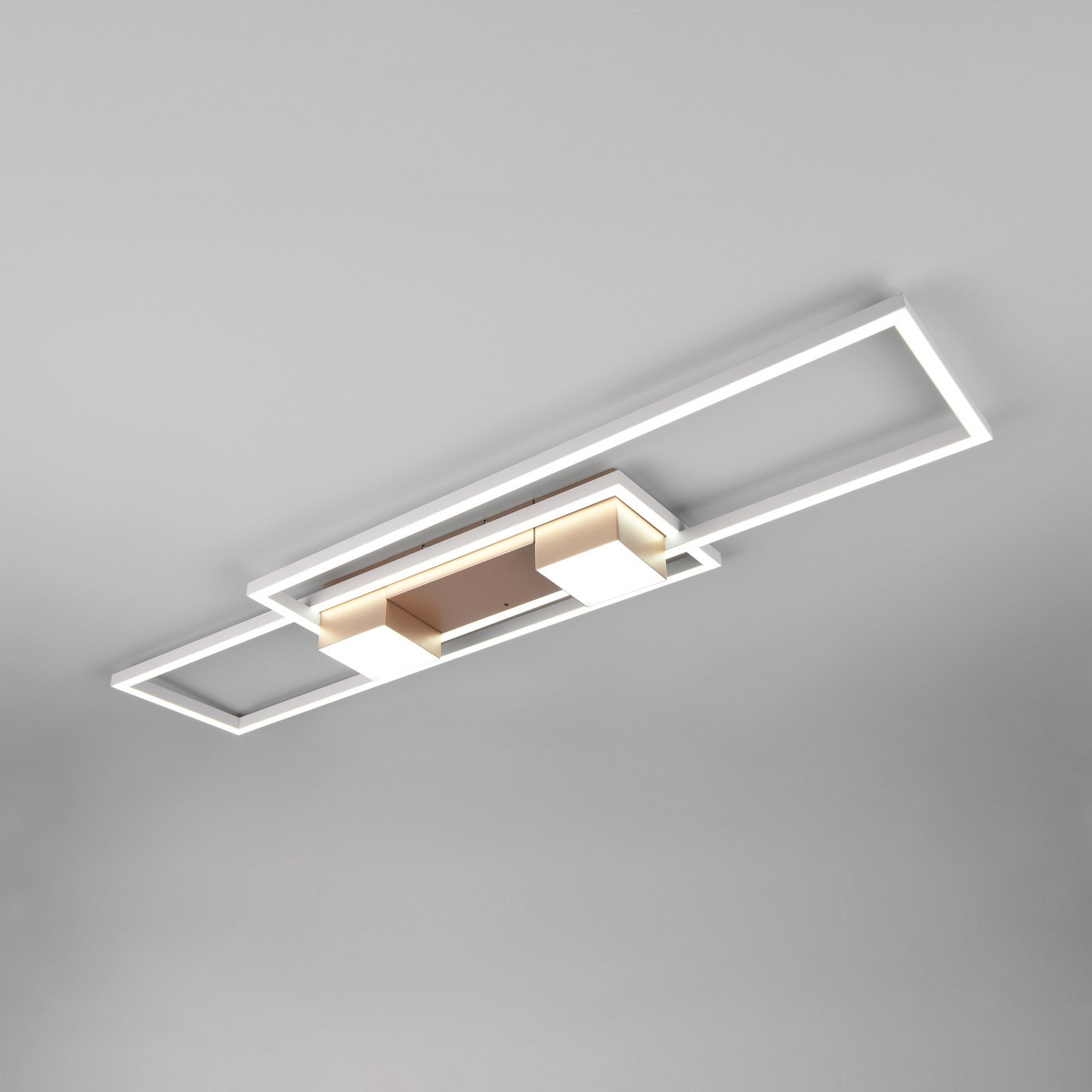 Albany plafoniera LED, marrone, 100 x 28 cm, alluminio, CCT dimmerabile