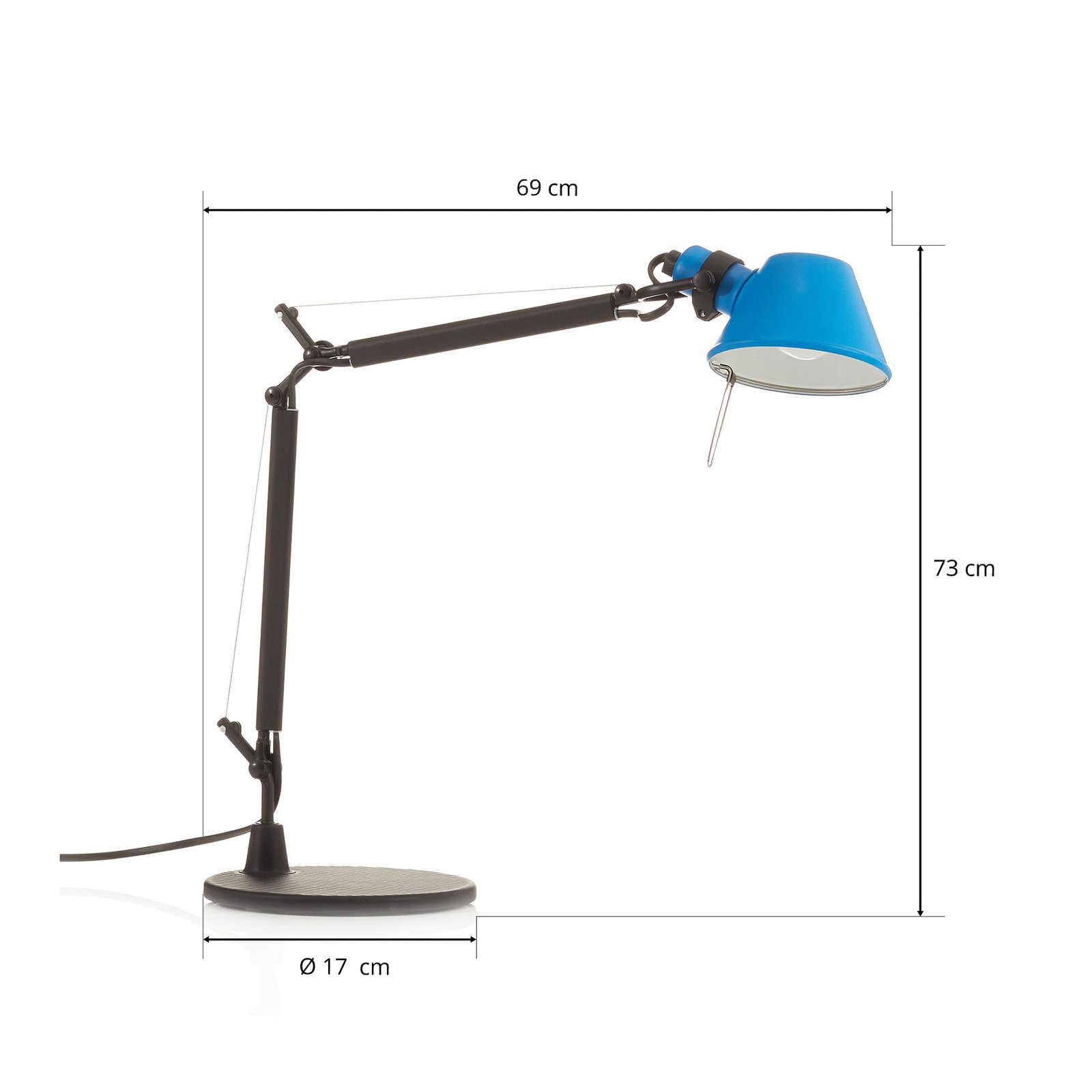 Stolní lampa Artemide Tolomeo Micro Bicolour černá/modrá