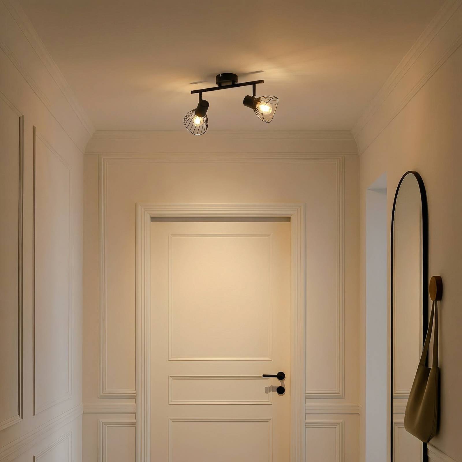 Lindby Deckenleuchte Piena, schwarz, 2-flg., Metall, 39cm günstig online kaufen