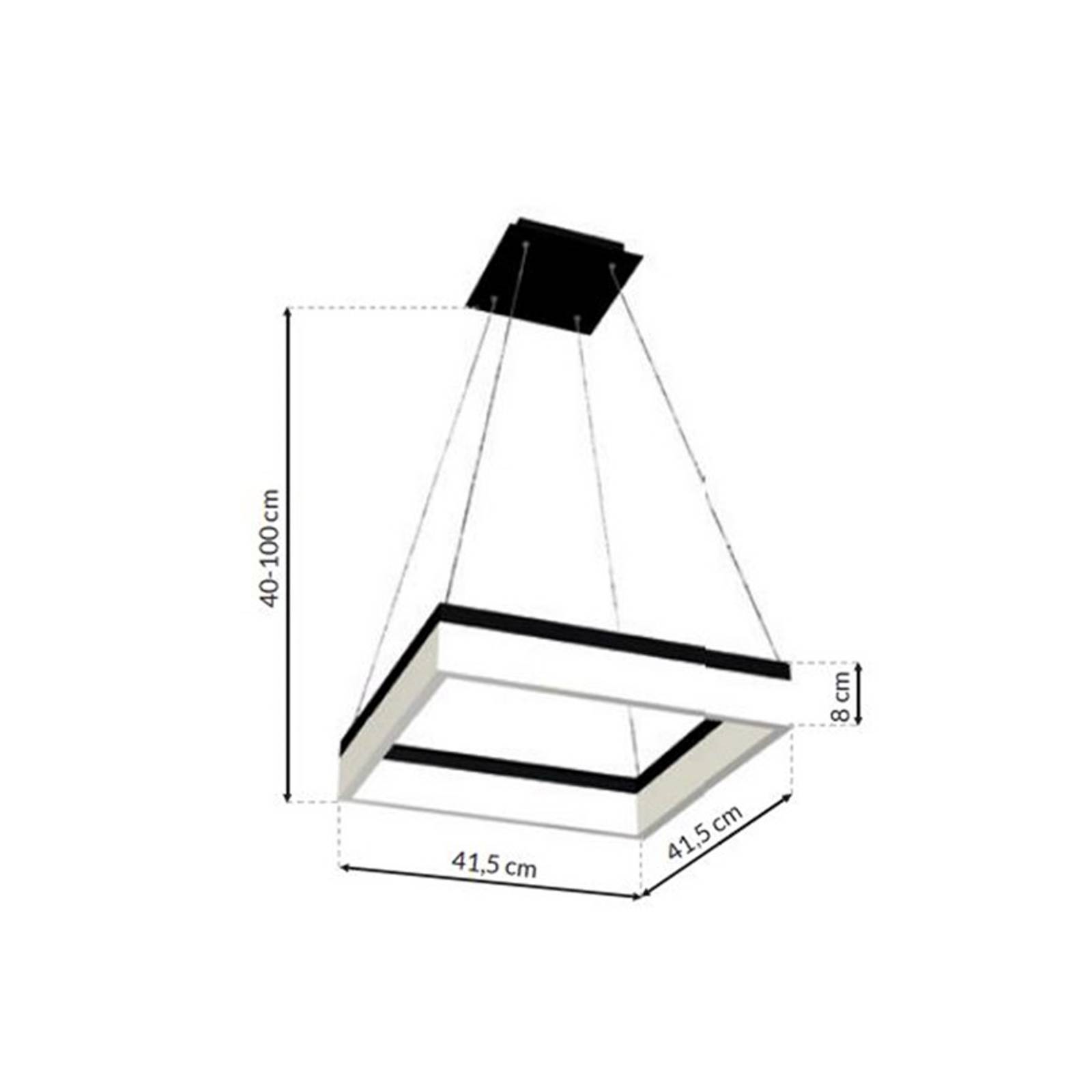 Eko-Light Suspension LED Nero plastique noir à 1 lampe 32 W