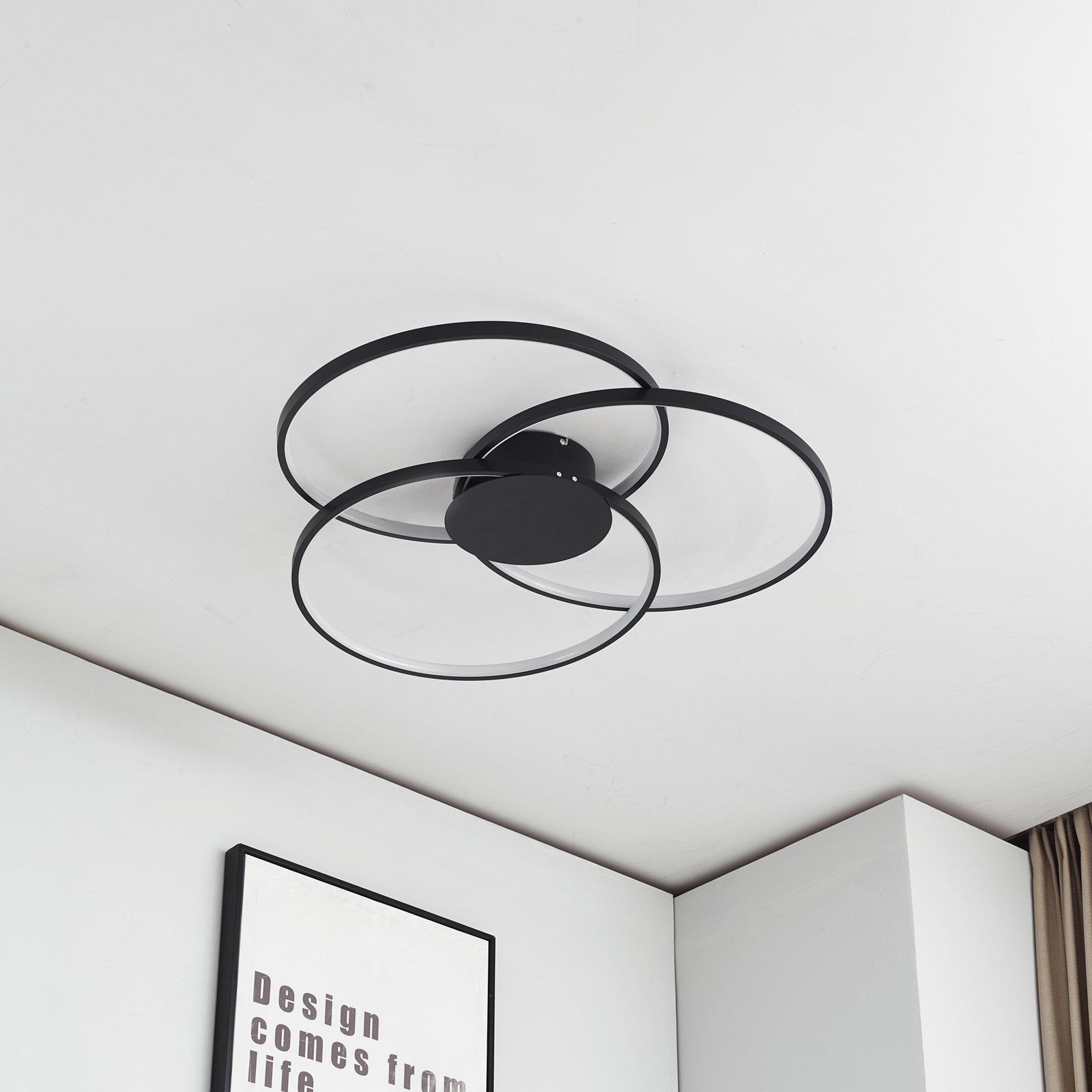 Riley Taklampe Black/Wood - Lindby