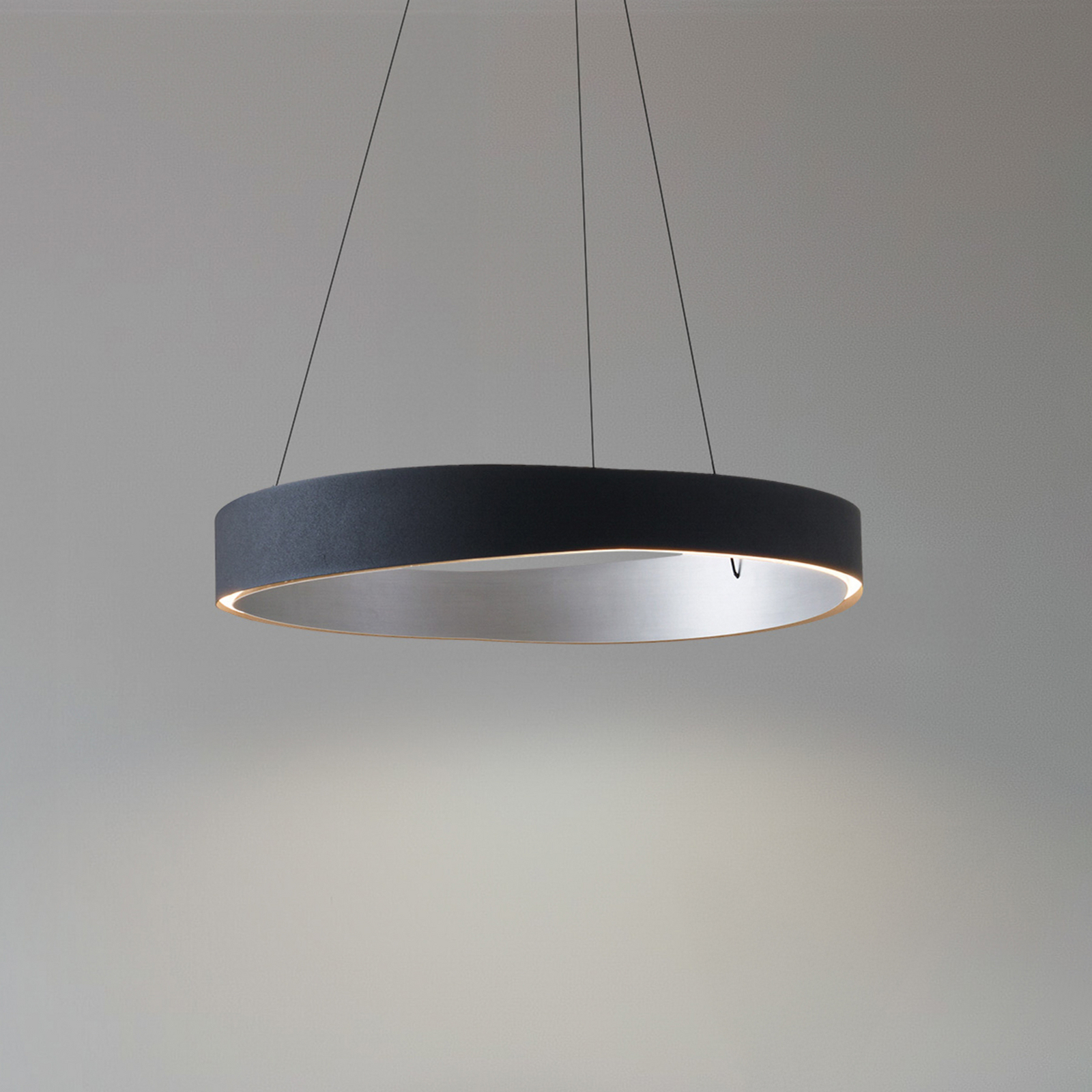 Lucande LED-Hängeleuchte Daelor, schwarz/alu, CCT, dimmbar