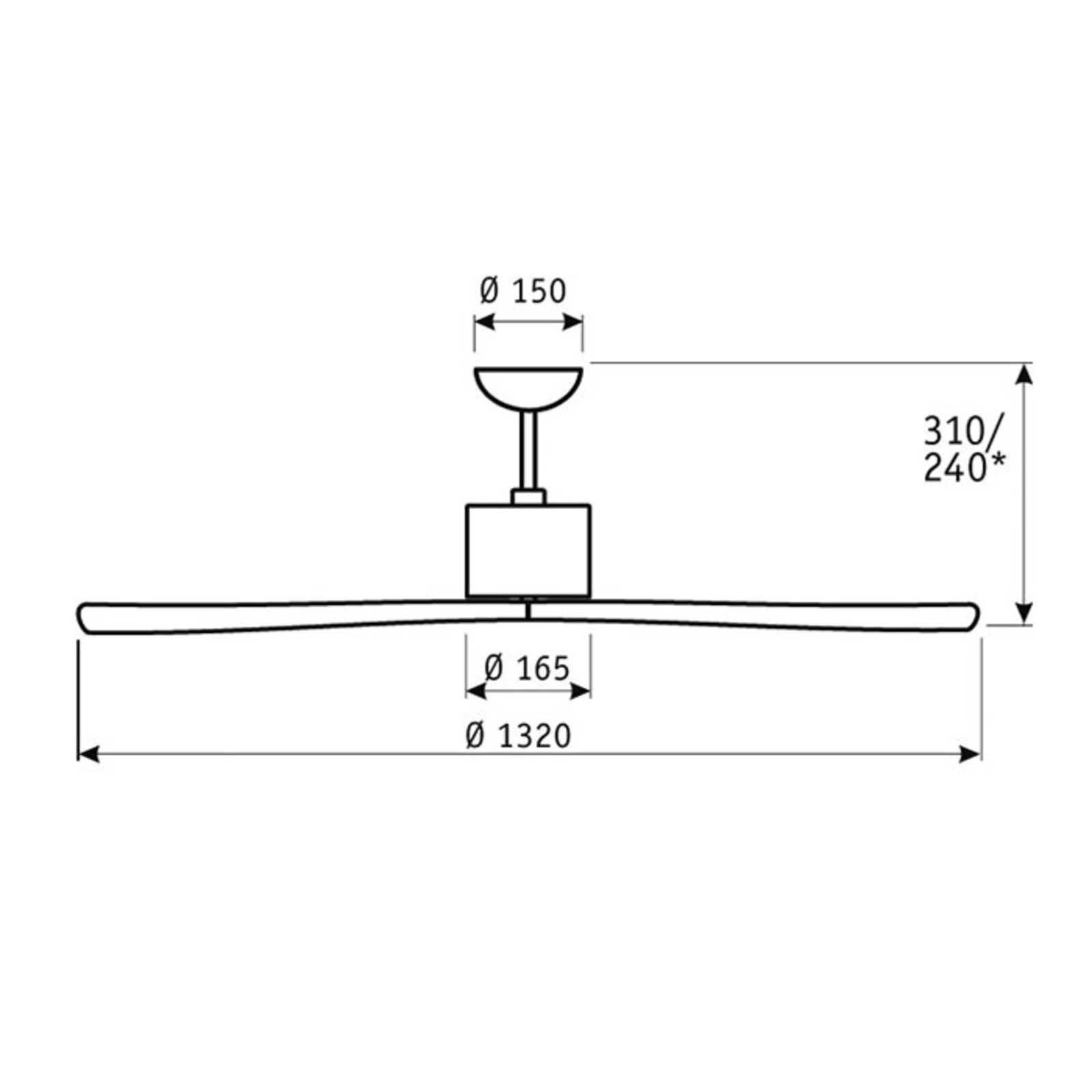 Aeroplan Eco ceiling fan, chrome, walnut