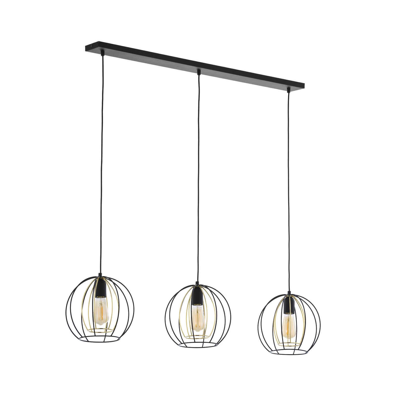 Jaula hanging light with cage lampshades, 3-bulb