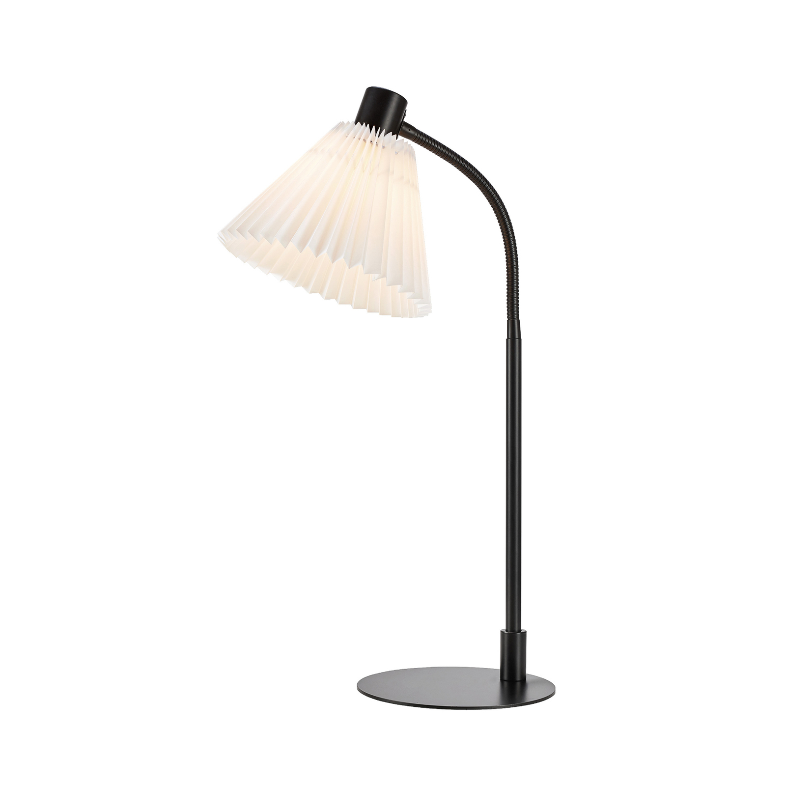 Lampe à poser Mira, noir/blanc, fer/tissu, hauteur 59 cm