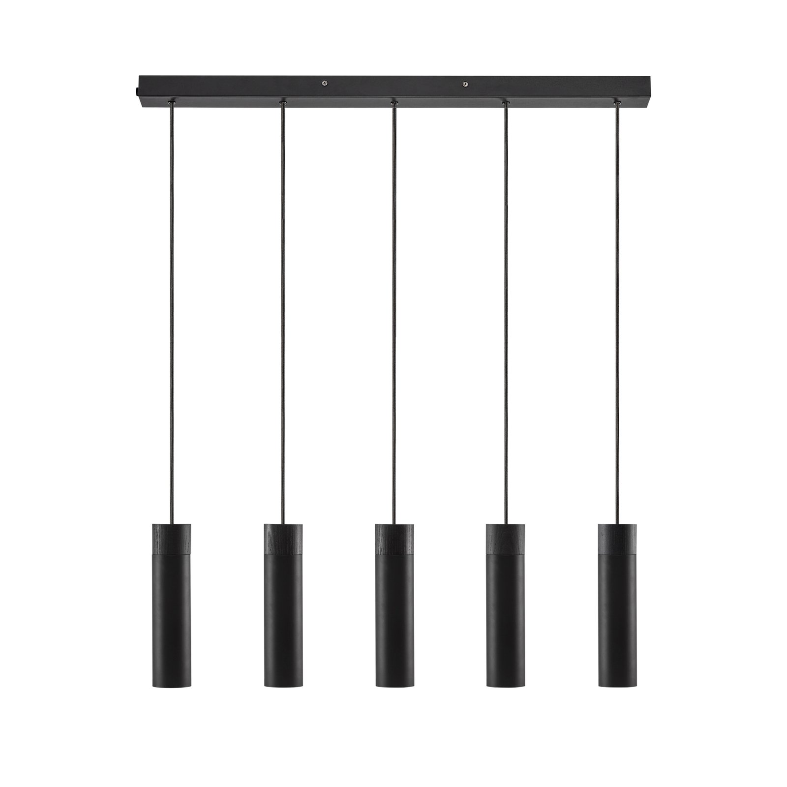 Tilo pendant light, 5-bulb, black