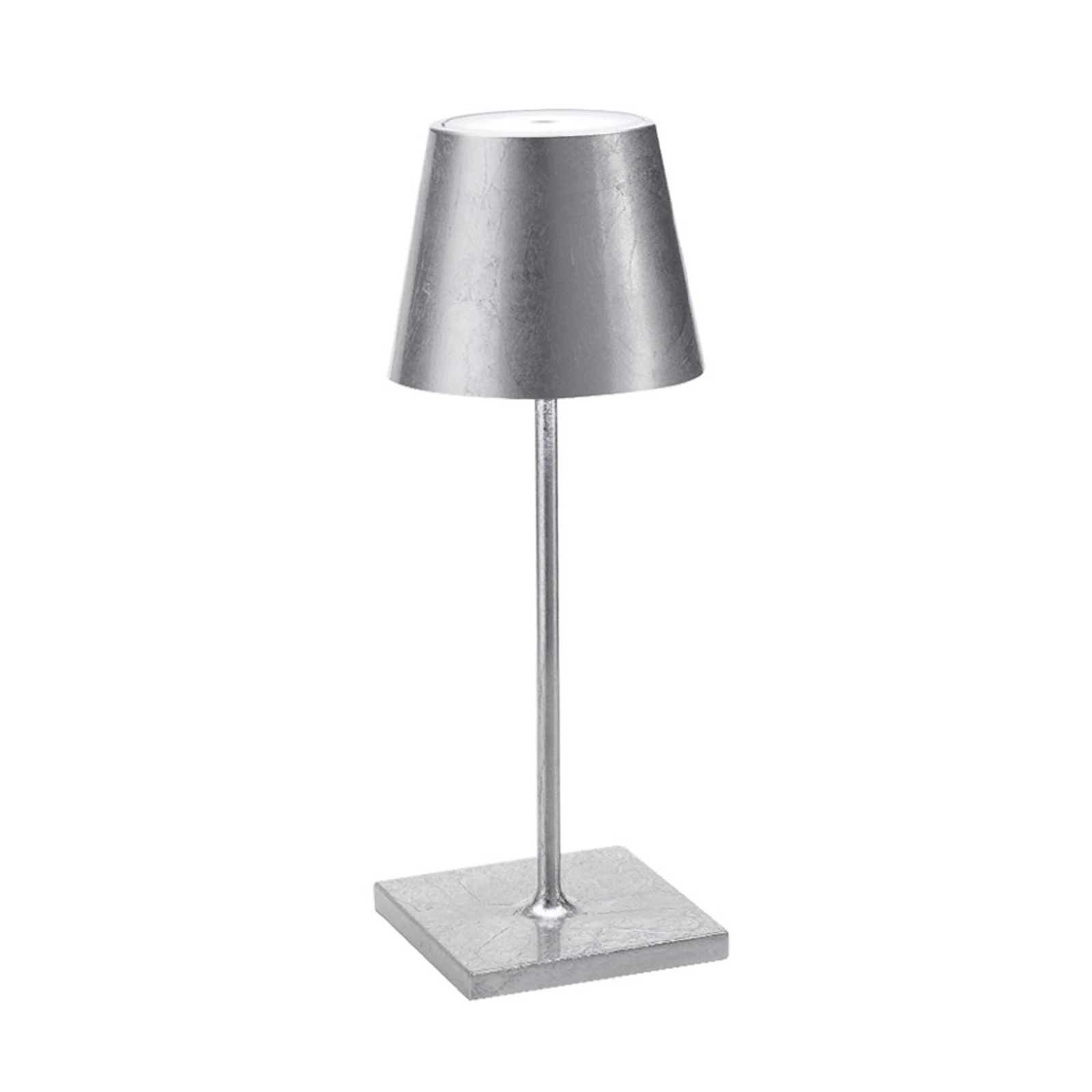 Zafferano Poldina mini akumulatora lampa, iekšpusē sudraba