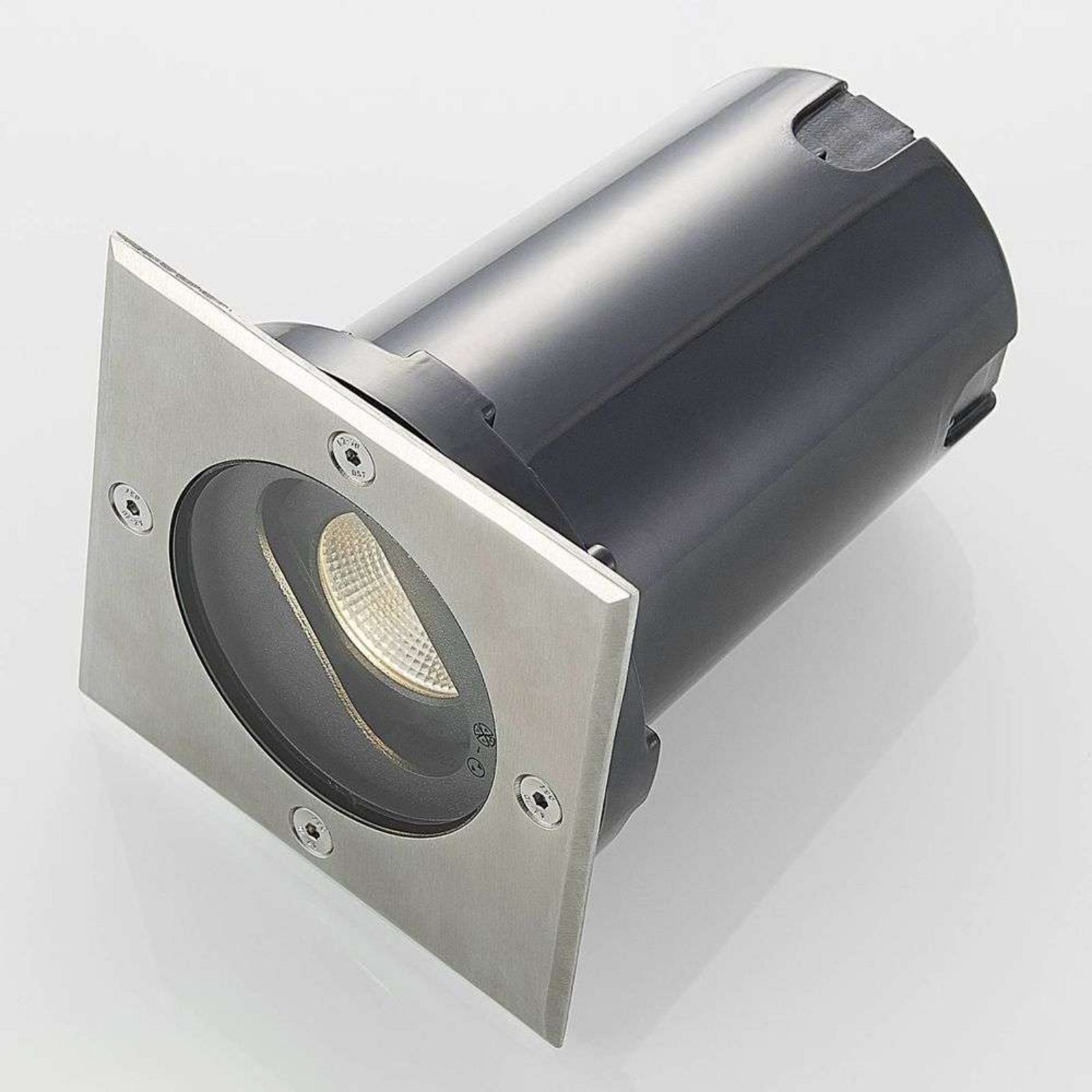 Doris LED Square Recessed Ground Spot Steel - Lucande