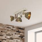 Spot pour plafond Gearwood, 3 lampes bronze