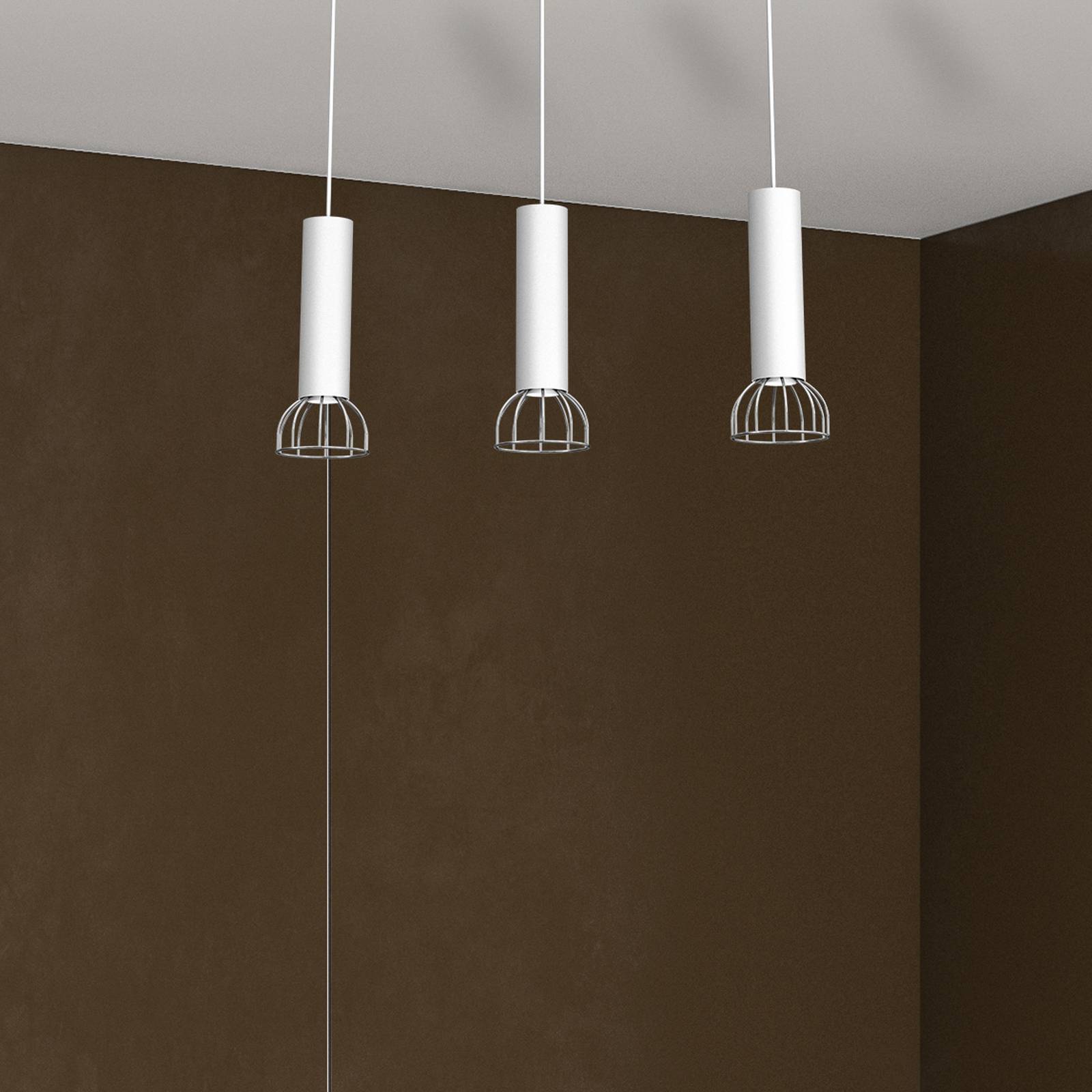 Image of Euluna Danjel suspension, à 3 lampes, blanc/argenté 5902693773665