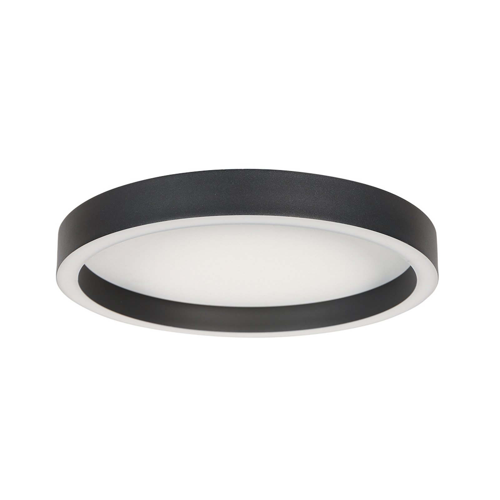 LED-taklampe Ringlux, svart, Ø 30 cm, metall, 2700 K