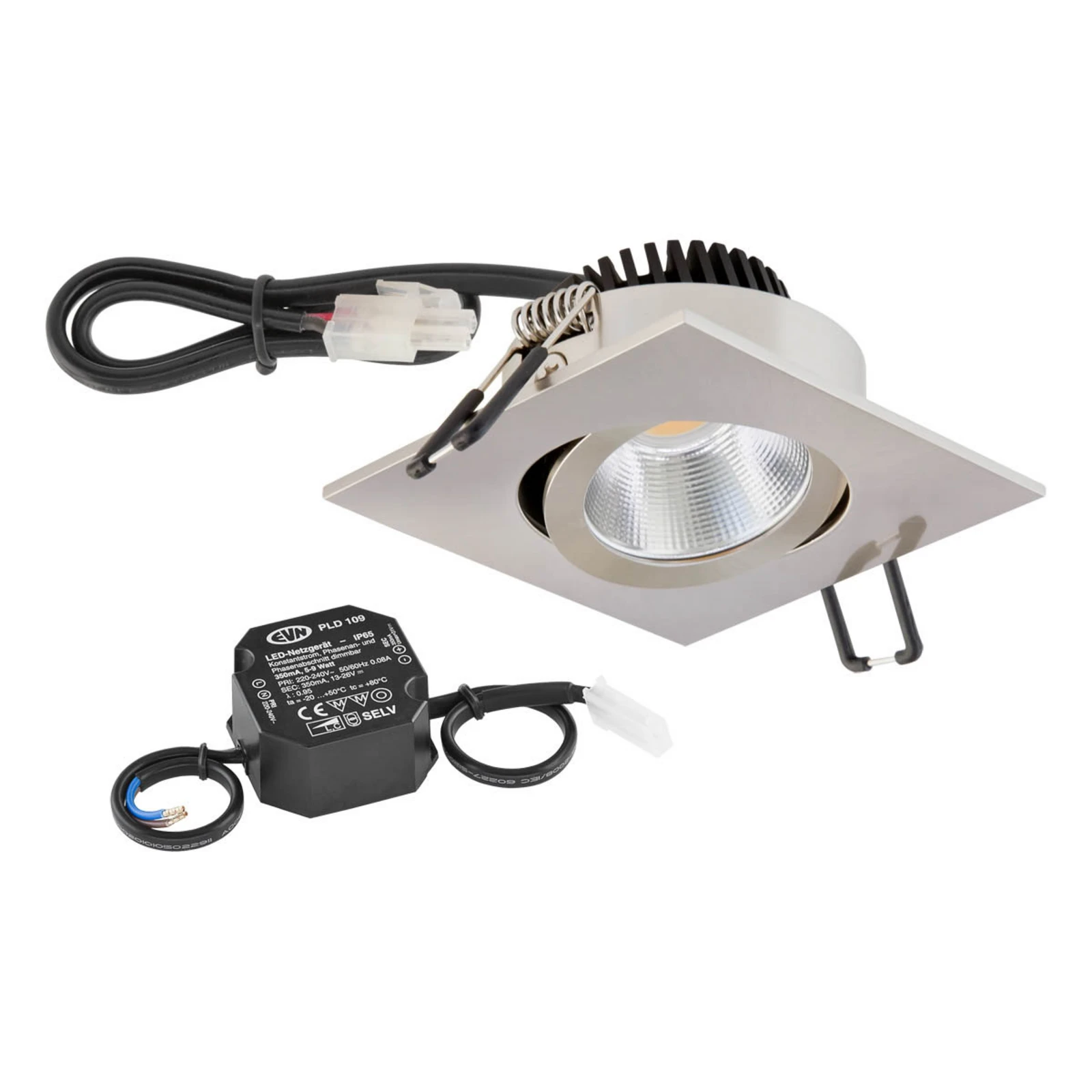 EVN PC20 Einbau eckig Phasendimmer 3000K edelstahl