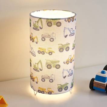 Pauleen Cute Tractor table lamp, linen lampshade