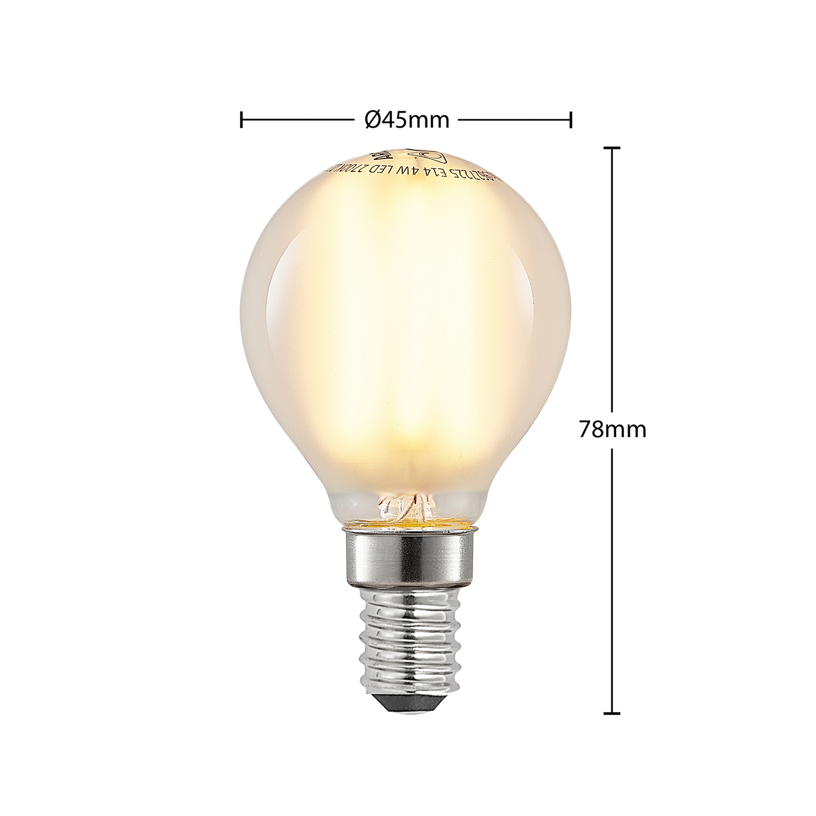 LED lašelinė lempa E14 4W 2700K matinė, reguliuojamo ryškumo, 3 vnt