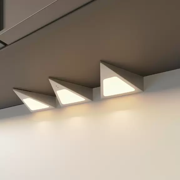 Lampenwelt Prios Odia LED-Unterbauleuchte, edelstahl, 3-fl