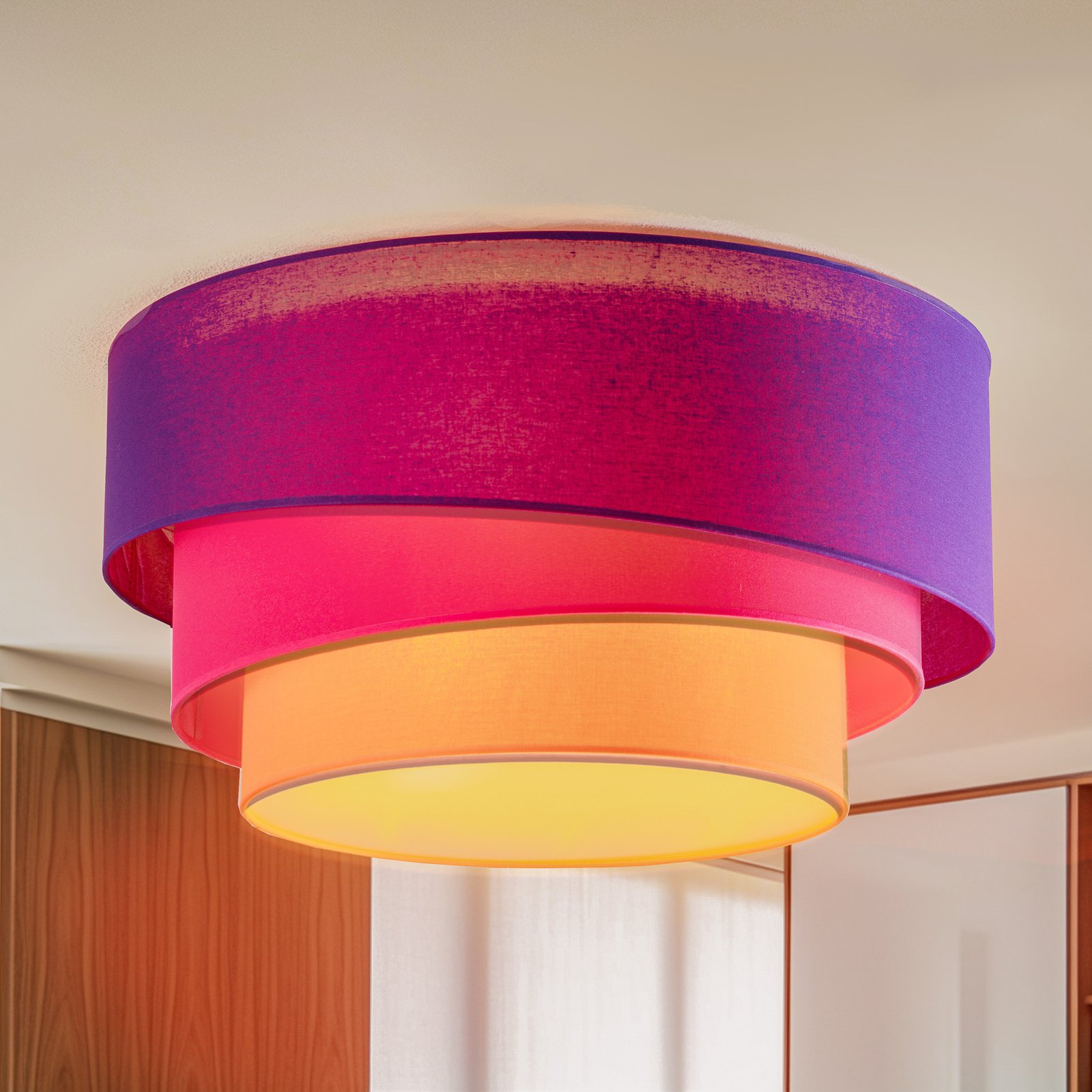 Trio Ceiling Lamp Ø60 Violet/Pink/Orange -Euluna