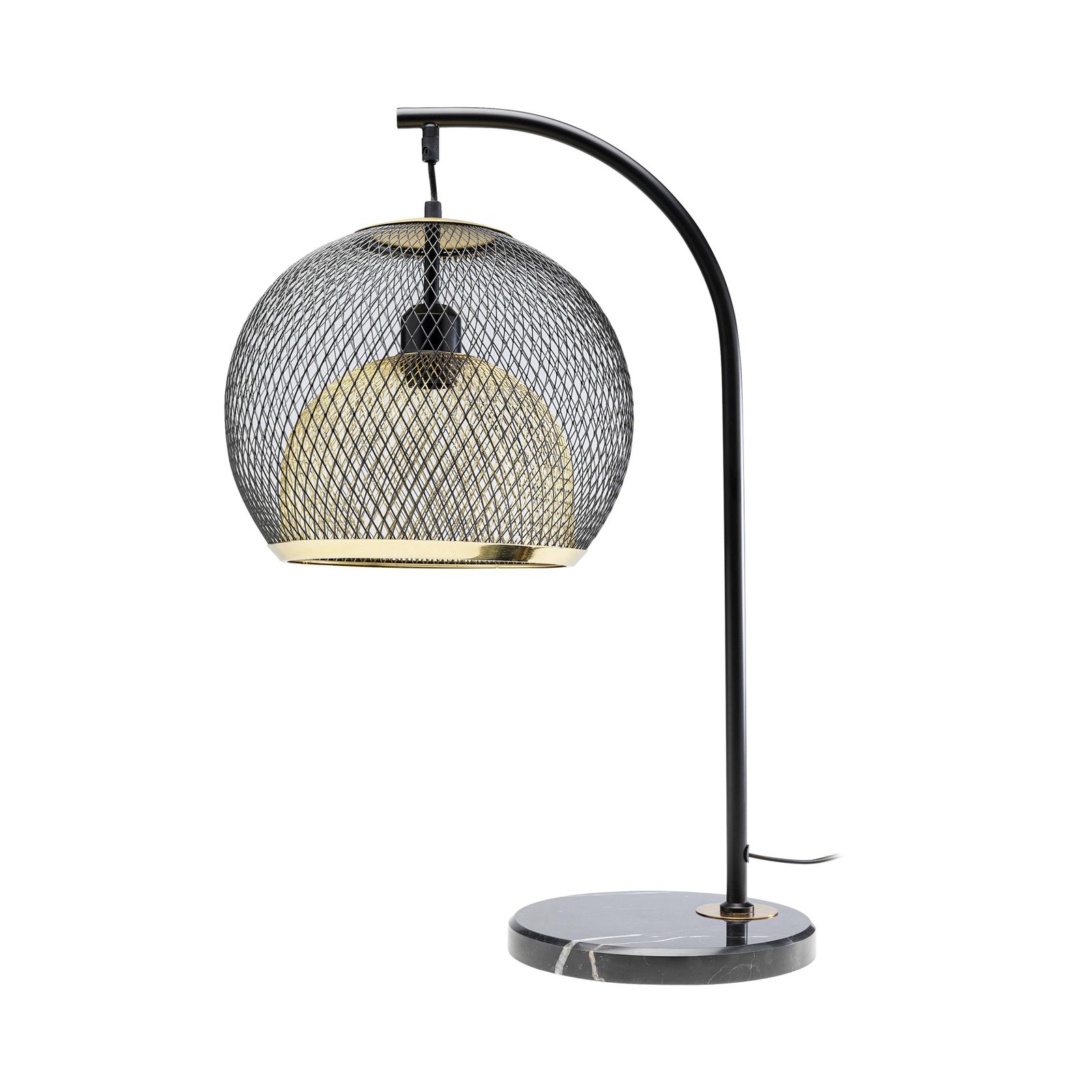 Lampada da tavolo Kare Grato, PVC, acciaio, marmo, altezza 62 cm