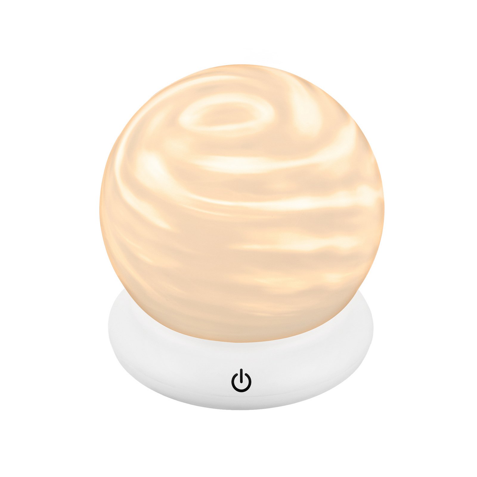 LED акумулаторна настолна лампа LUSTRO, бяла, Ø 15 cm, RGBW, touchdim