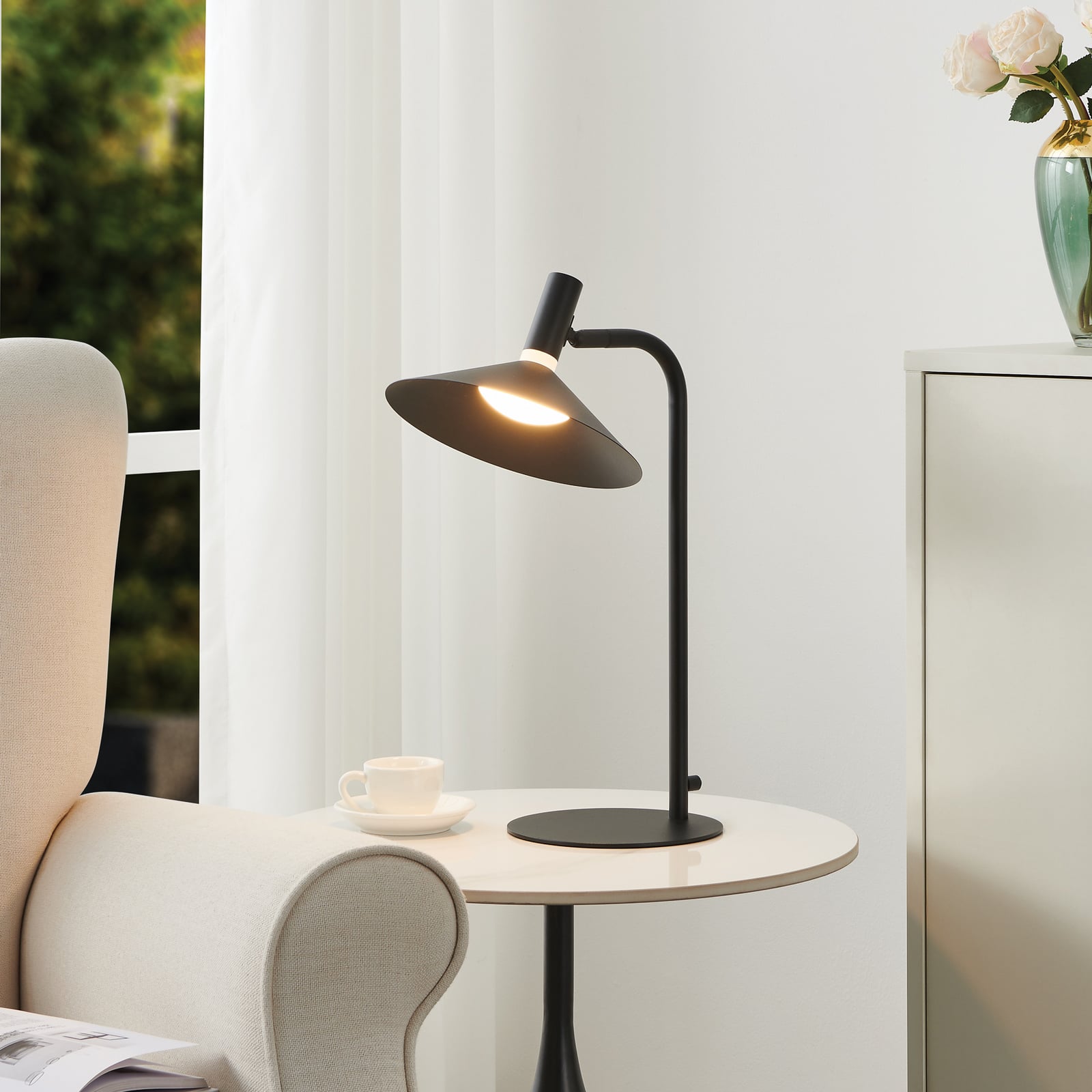 LED tafellamp Conomavilla-Z zwart hoogte 45 cm CCT RGB