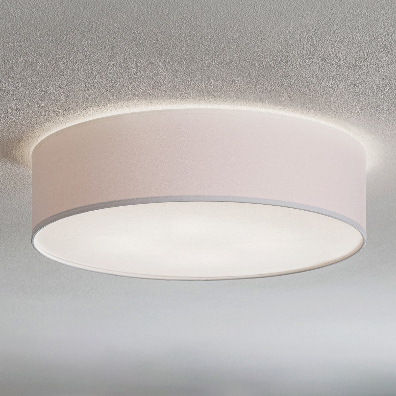 TK Lighting Plafonieră Rondo albă Ø 50 cm - dormitor - modern - Țesătură / Textil