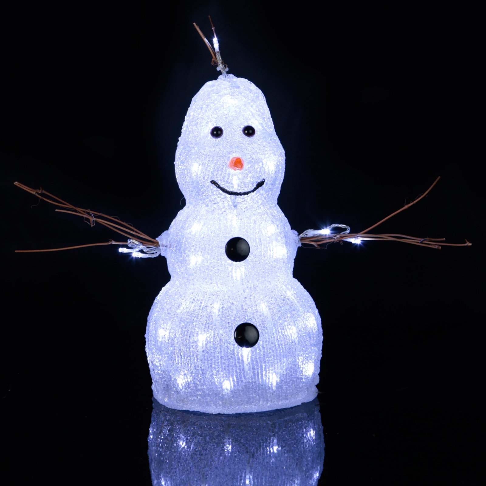 Pequeña figura LED Crystal Snowman para exterior