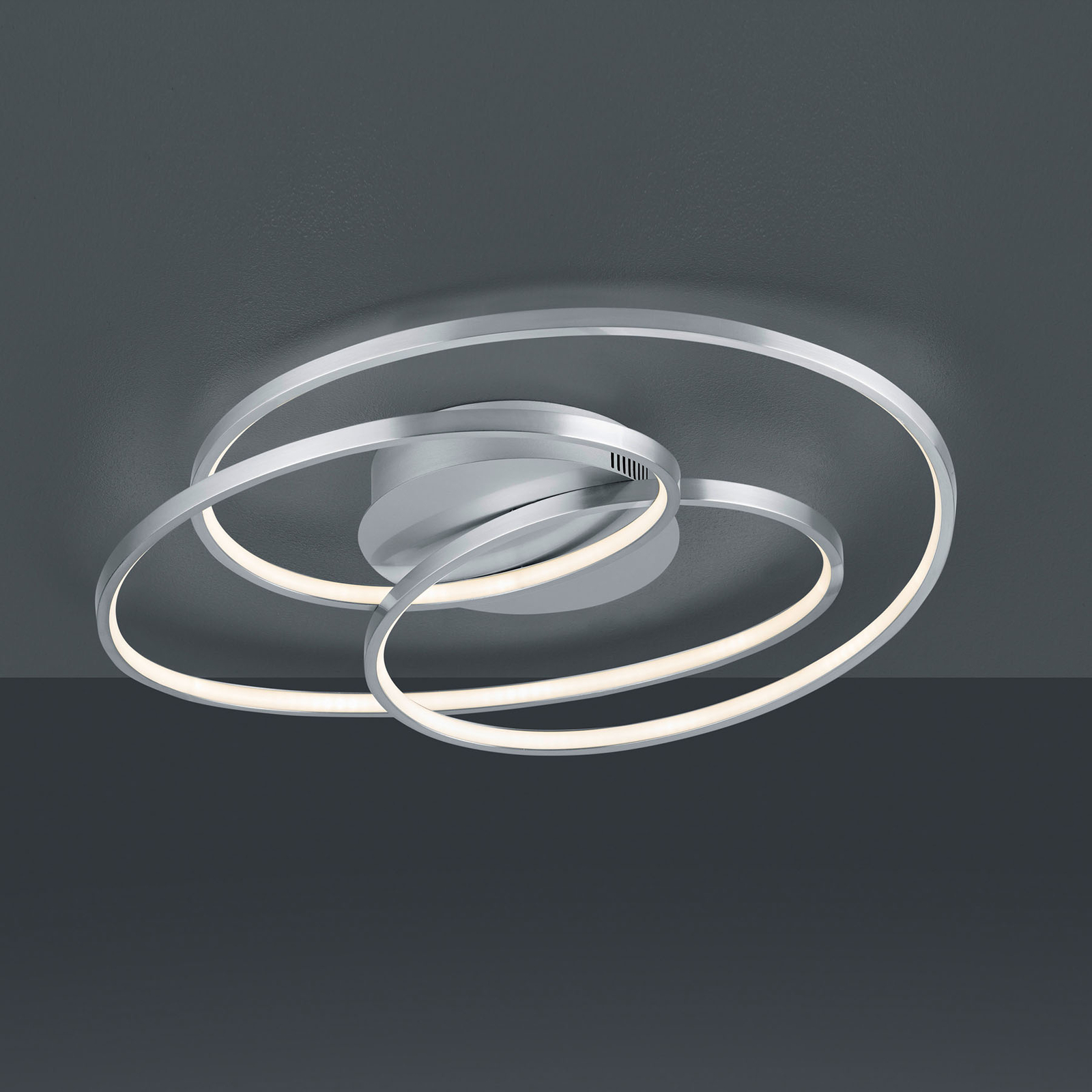 LED plafondlamp Gale, 60 cm, nikkel mat