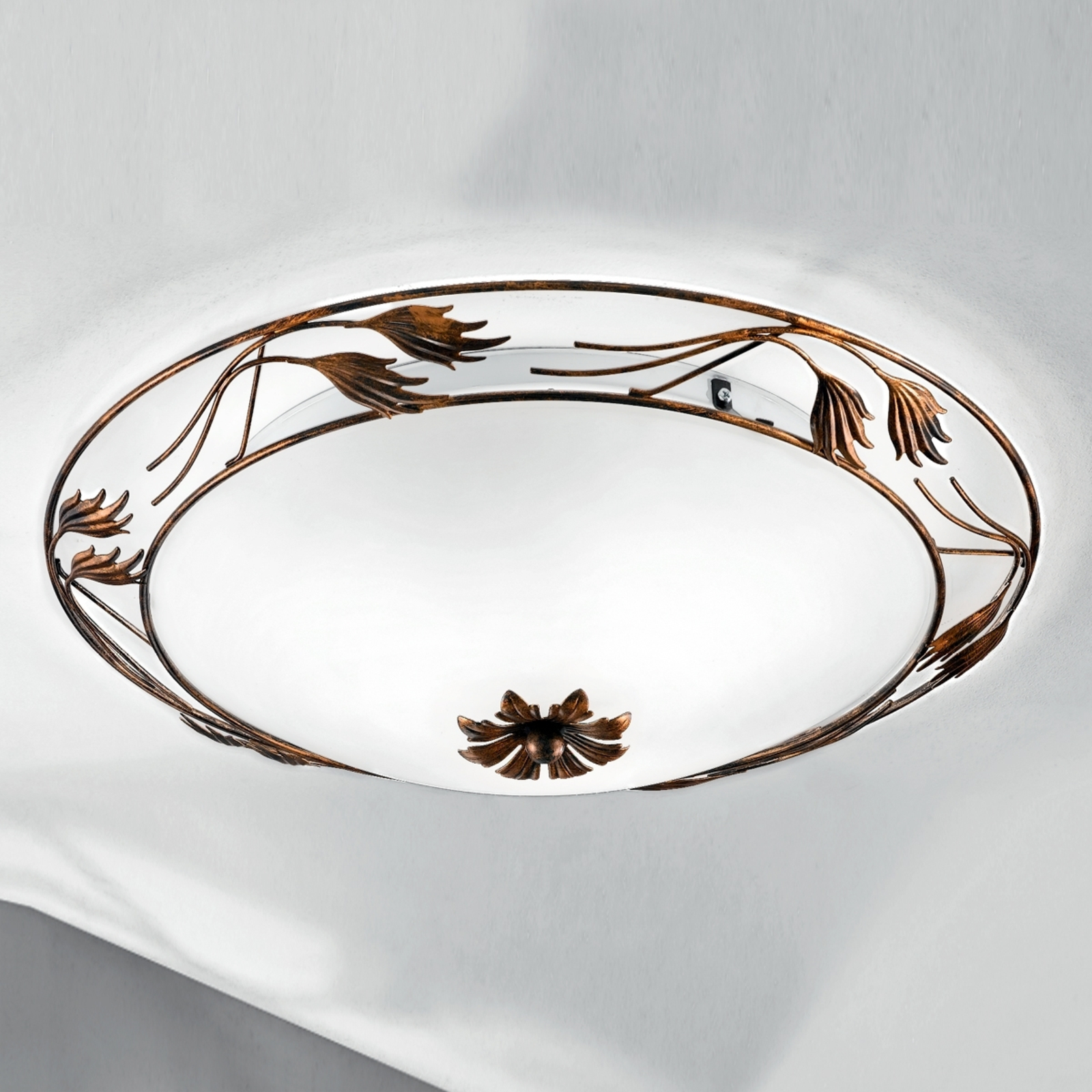 Deckenleuchte Fleur, gold antik