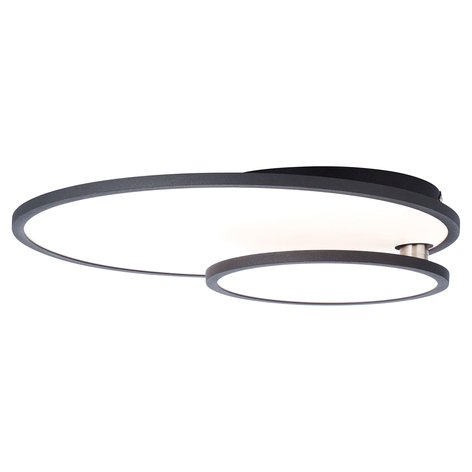 LED plafondlamp Bility, rond, zwart frame
