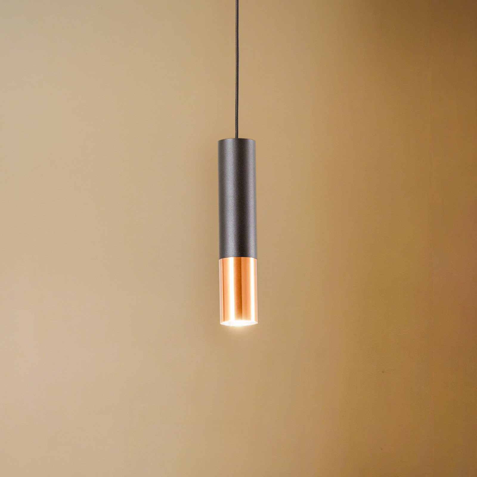 Euluna Thalassa lampă suspendată 1 bec GU10 negru/cupru - Camera de zi / sufragerie - Modern - negru cupru - Metal