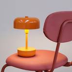 Dyberg Larsen Haipot LED table lamp rechargeable battery orange