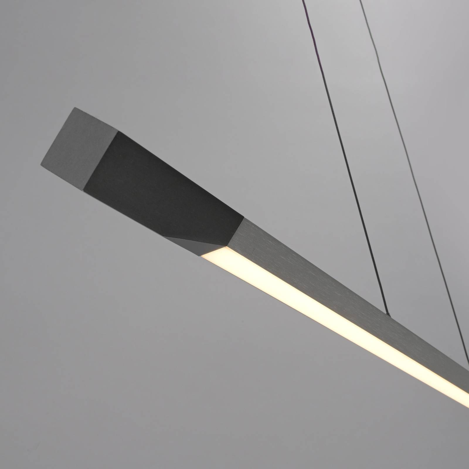 Paul Neuhaus Lampa wisząca LED Hoop, kolor aluminium, 128 cm, ściemniana