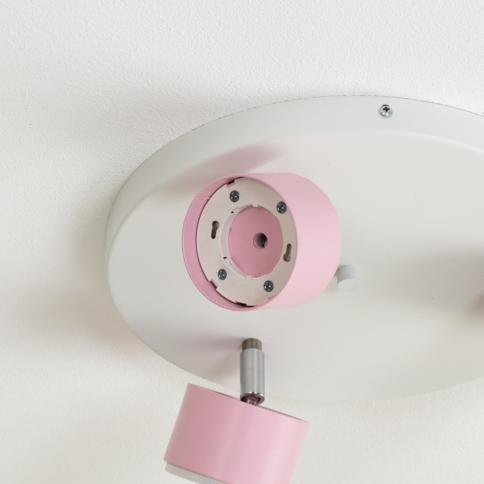 Faretto da soffitto Cloudy 3 luci rotondo rosa
