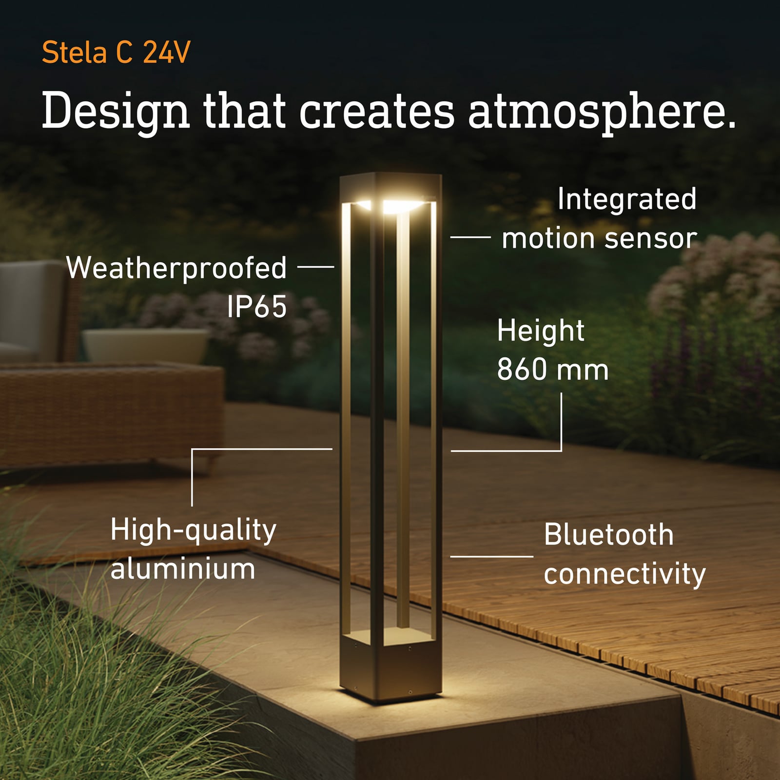 STEINEL LED tuinpadverlichting Stela C, 86 cm antraciet, IP65, RGBWW STEINEL LED tuinpadverlichting Stela C, 86 cm antraciet, IP65, RGBWW