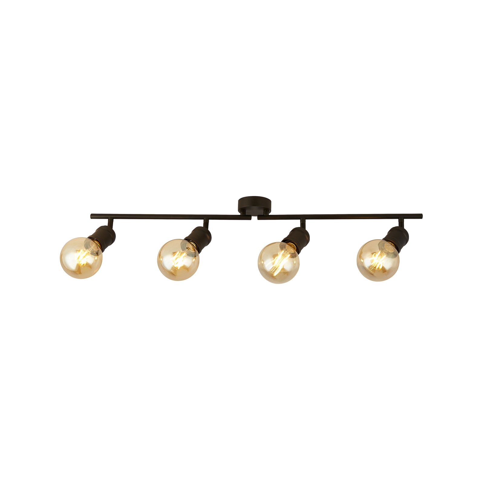 Faretto da soffitto Dance, a 4 luci, nero, metallo, E27, 79 cm