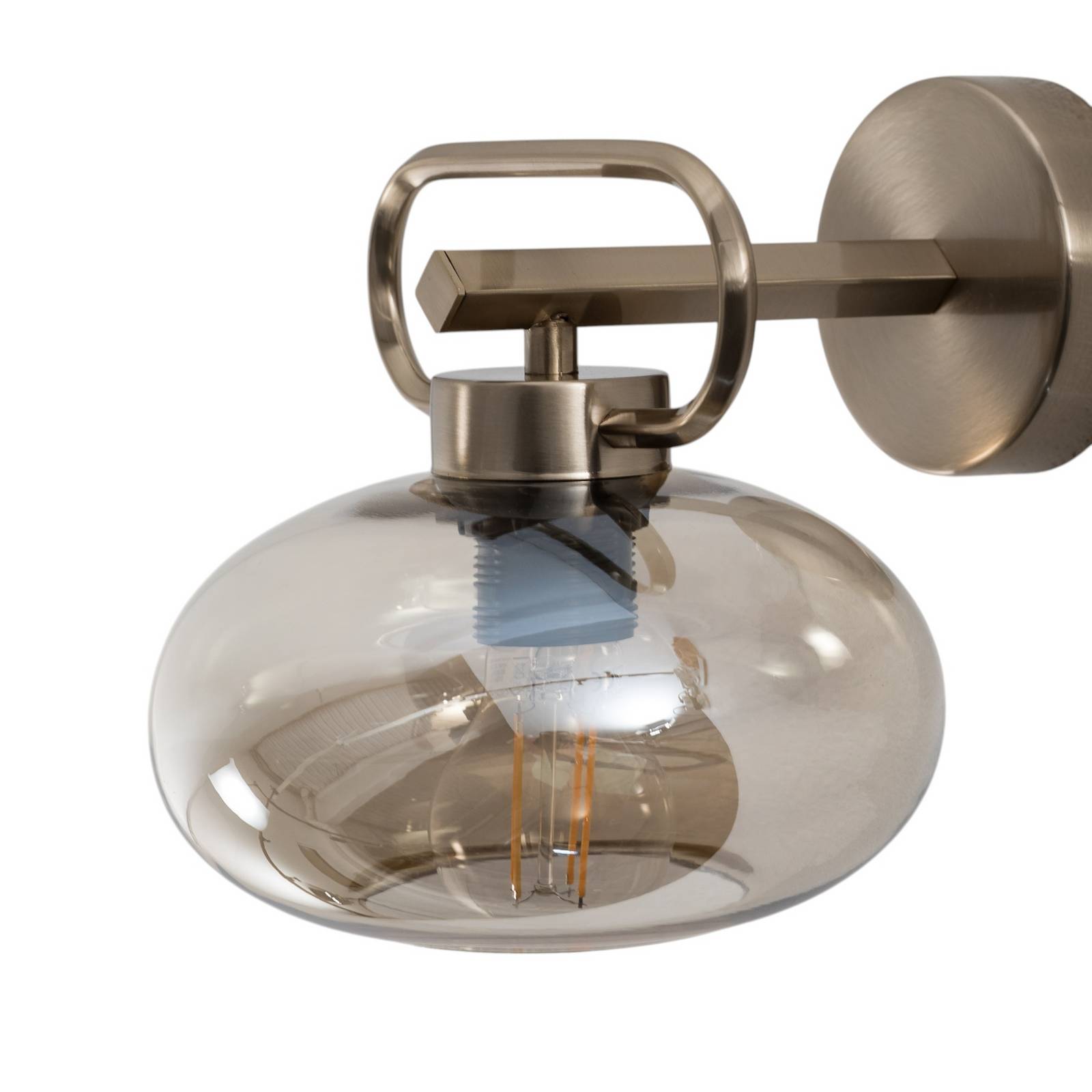Wandleuchte Rolan, messingfarben, Ø 19 cm, Höhe 21 cm, Glas günstig online kaufen