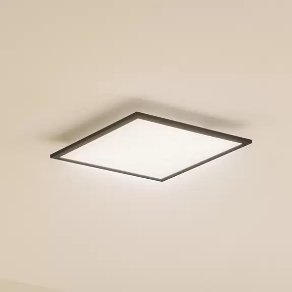 Lampenwelt Lindby LED-Panel Enhife, schwarz, 39,5x39,5 cm