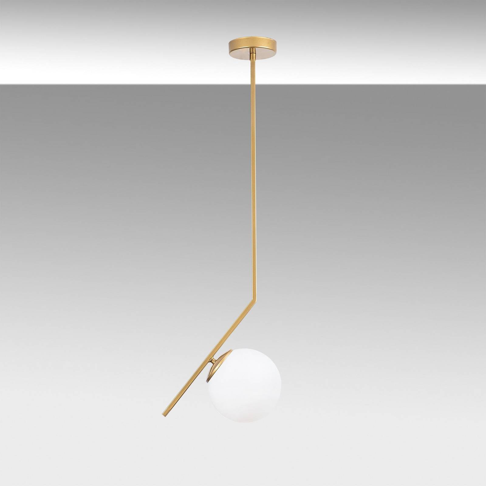 Żyrandol Dolunay, długość 25 cm, kolor złoty, szkło, E27