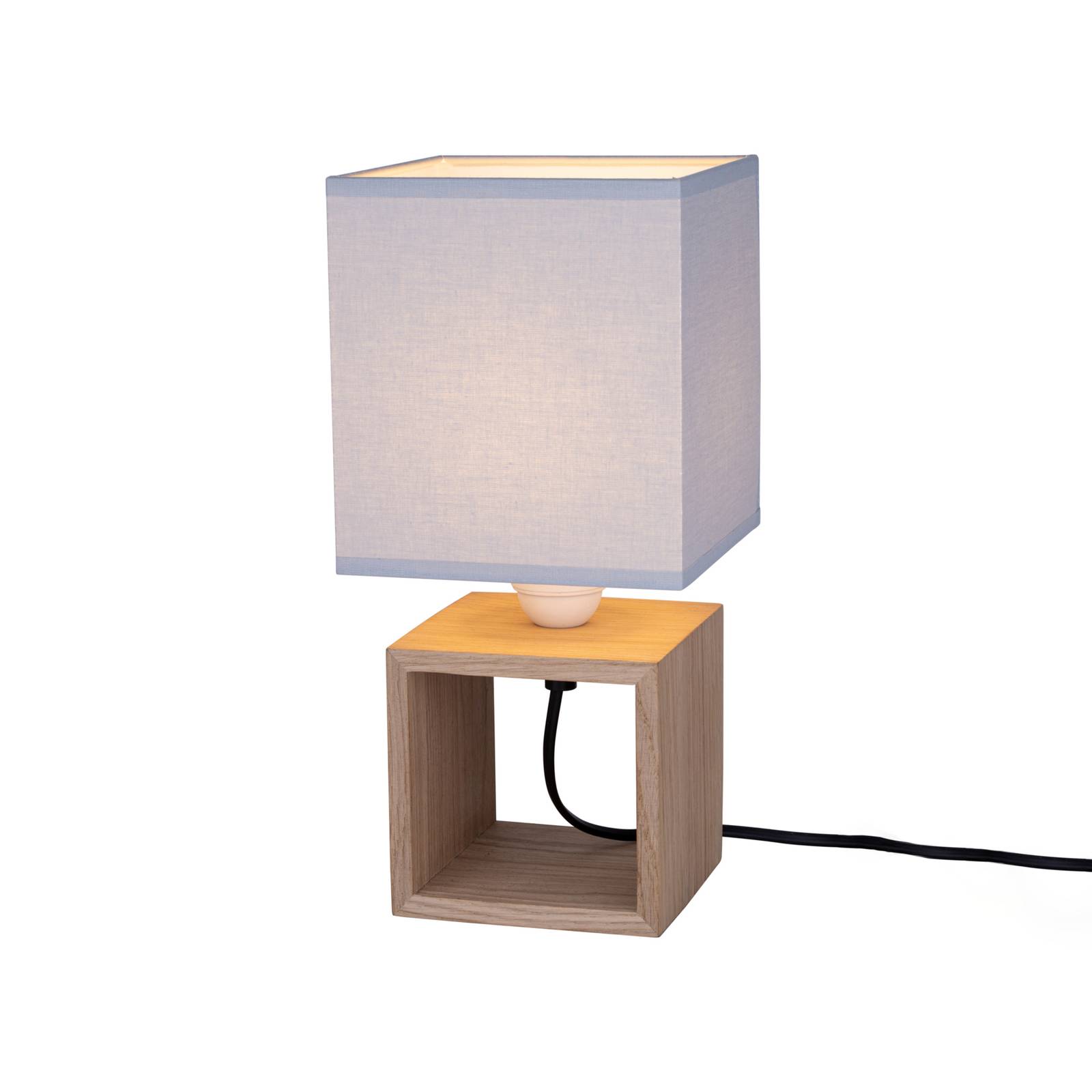 Bordslampa Monas, ek oljad, grå