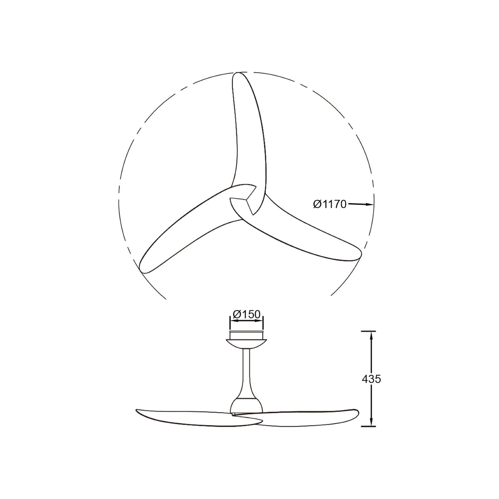 Deckenventilator Ipanema, weiß, DC, leise, Remote, IP44