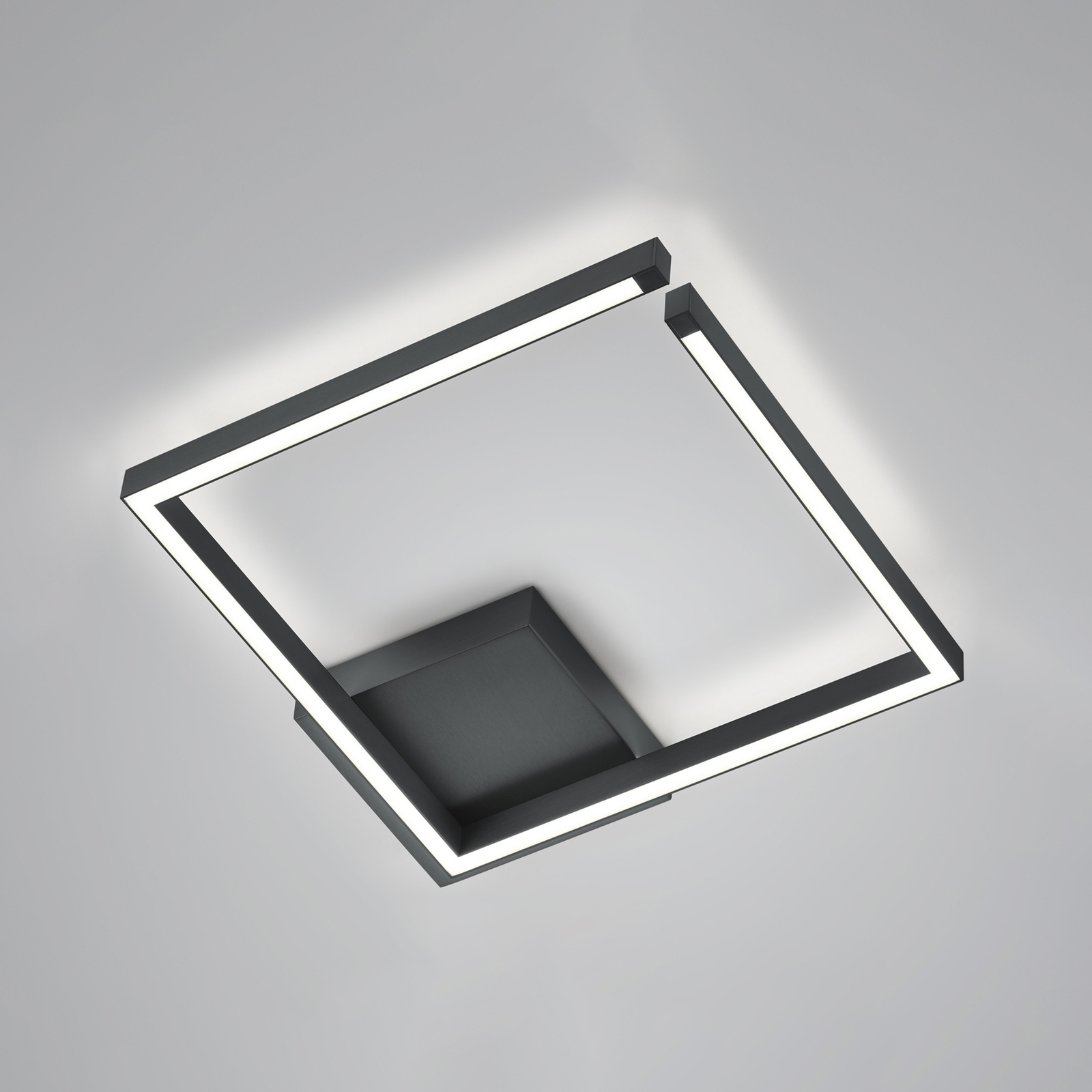 Plafonnier LED Yoko, up/down, 40x40 cm, noir