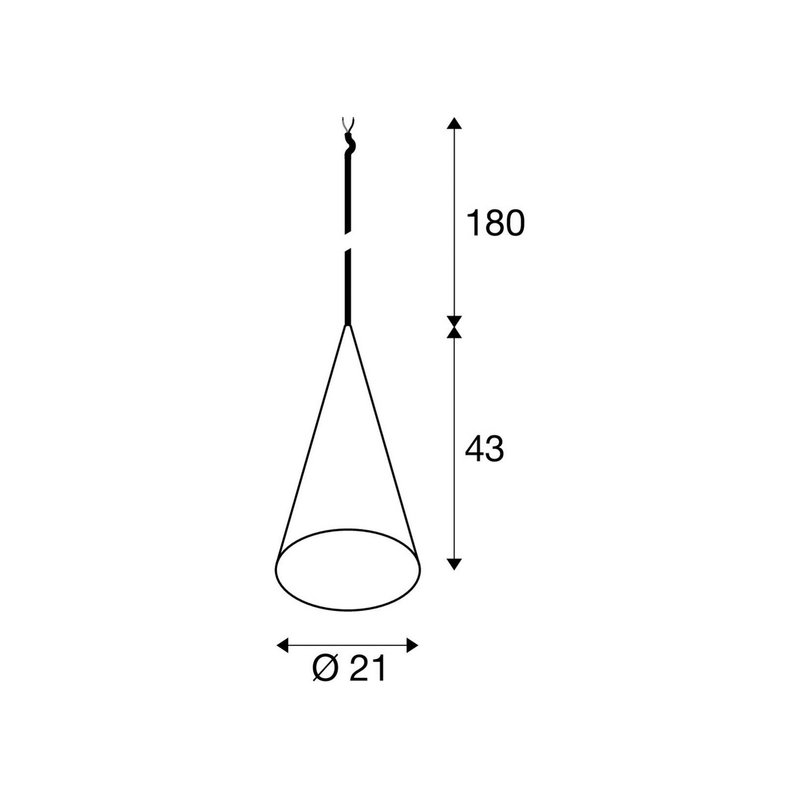 SLV Lampada a sospensione Magico, Ø 21 cm, nero opaco, metallo