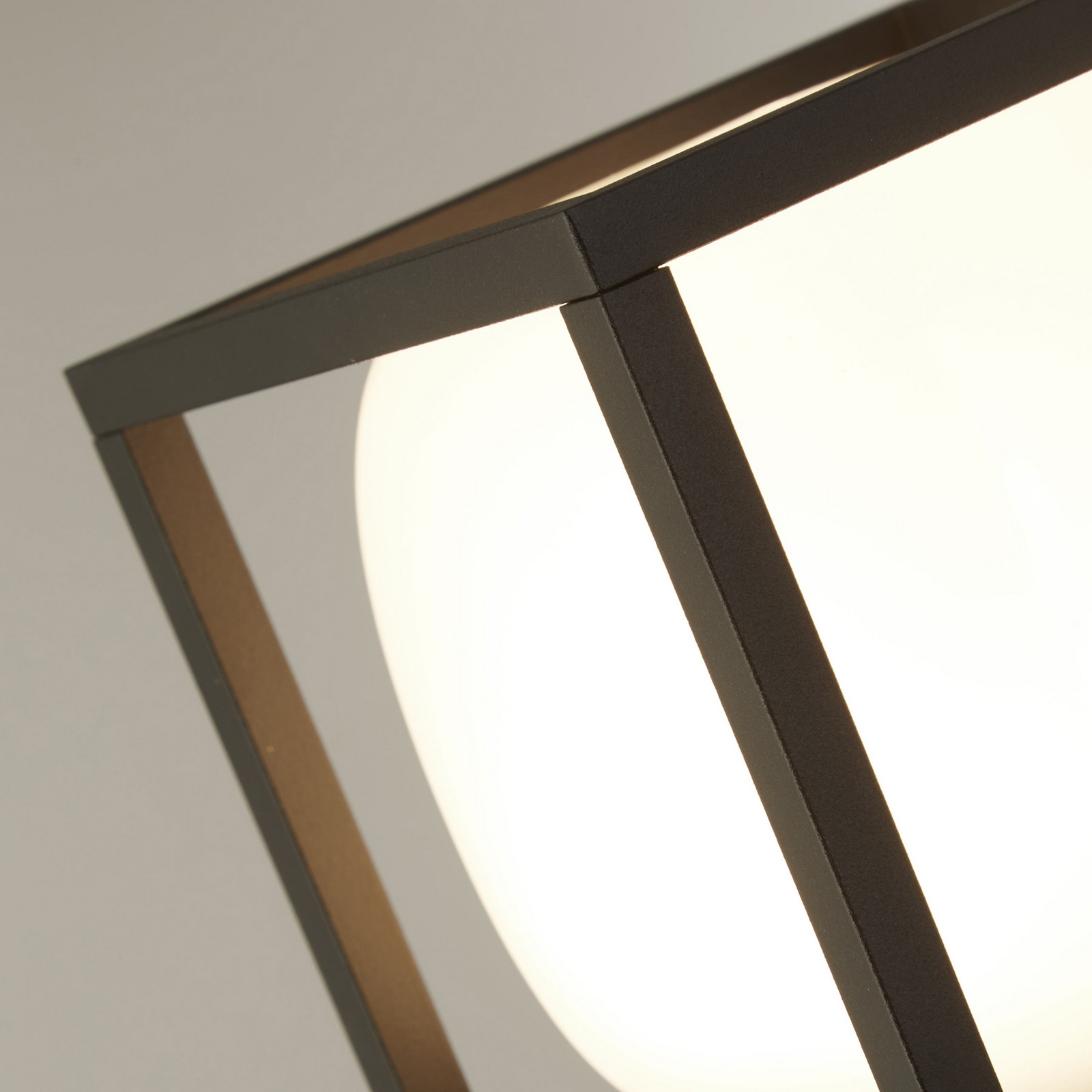 Searchlight Bornă luminoasă LED Athens IP54 negru înălțime 65 cm metal - modern - negru alb opal - Aluminiu