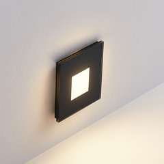 Molto Luce Lámpara empotrable LED Pared R68 Cristal IP44 SQ, negro